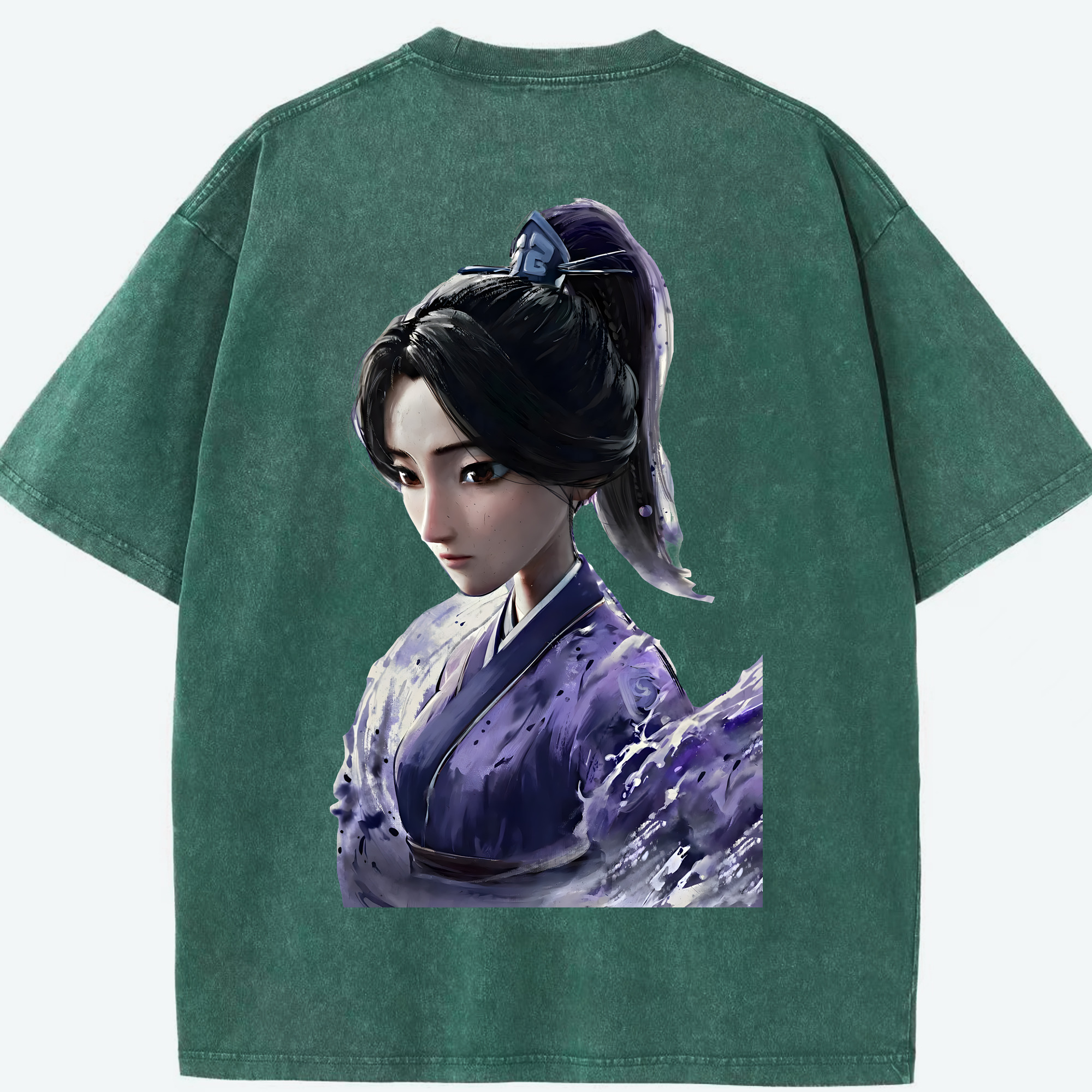（画像用） Ne Zha 2 ナタ 魔童の大暴れ 綿100% ヴィンテージ風 半袖Tシャツ（背面プリント）